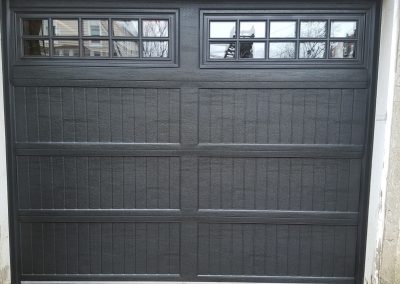 black garage door